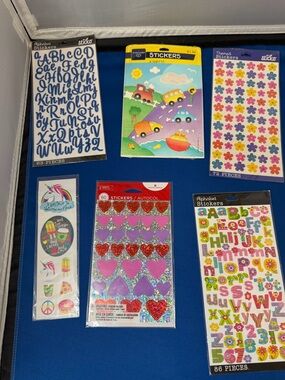 Assorted Sticker Sheets - Colorful Alphabet, Hearts & Icons